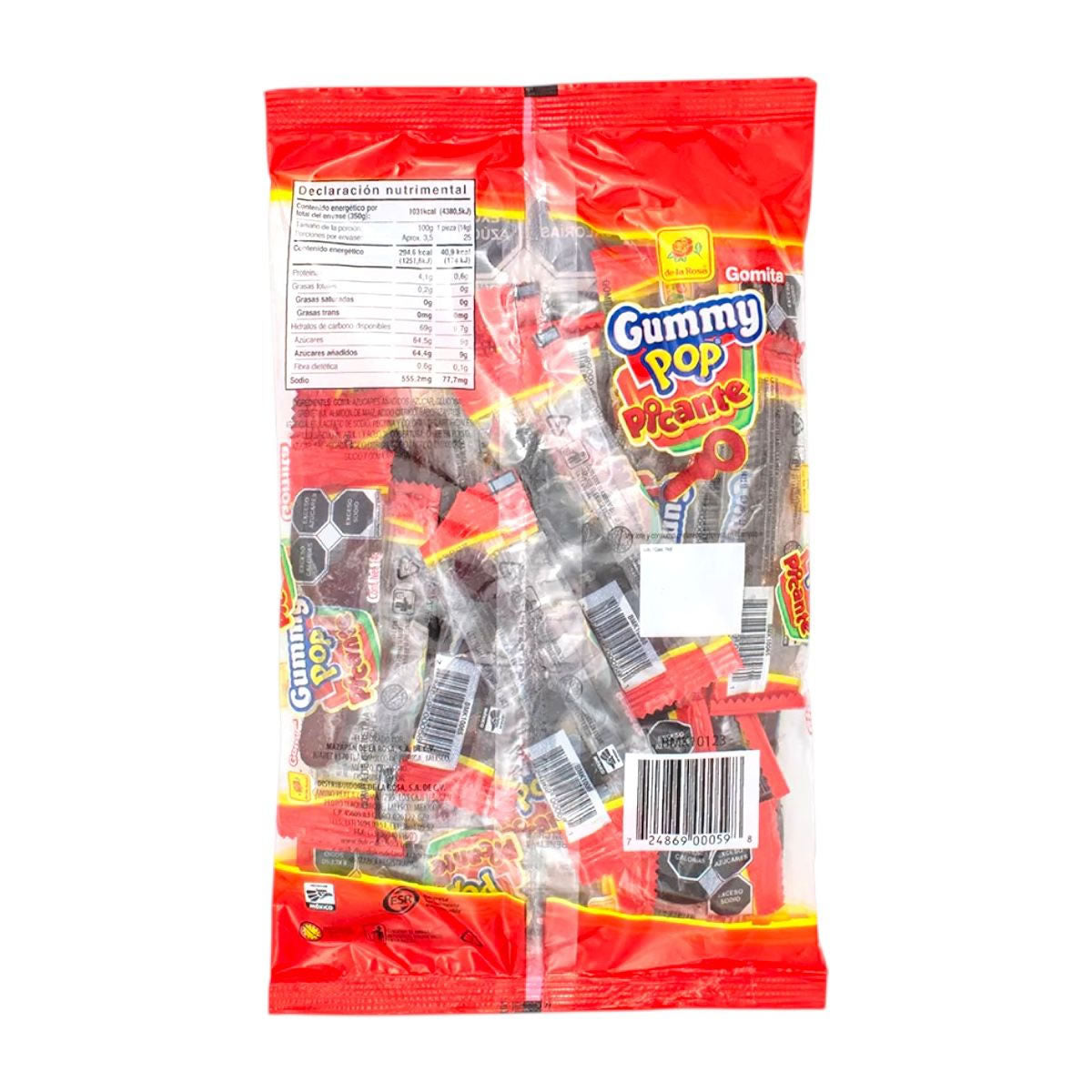 Gomitas Gummy Pop Con Chile C/Envoltura Individual 25 Piezas