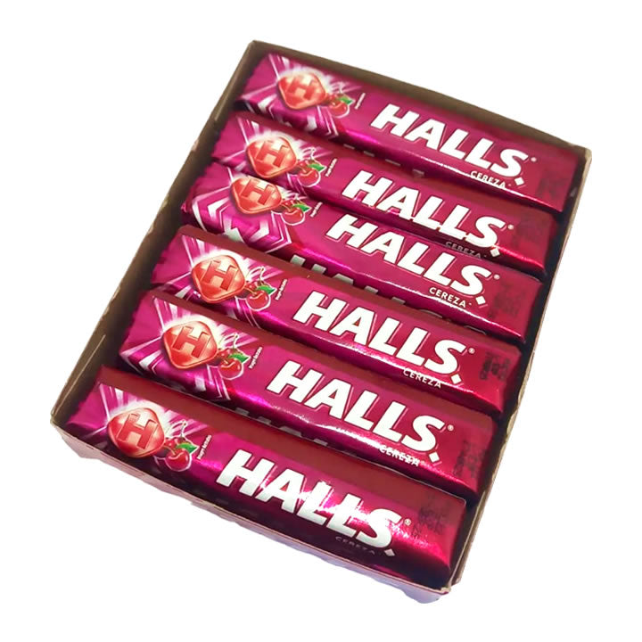 Halls Caramelo Macizo Sabor Cereza 12 Piezas
