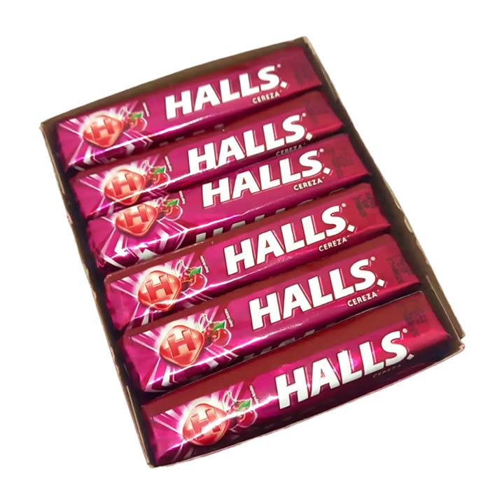 Halls Caramelo Macizo Sabor Cereza 12 Piezas