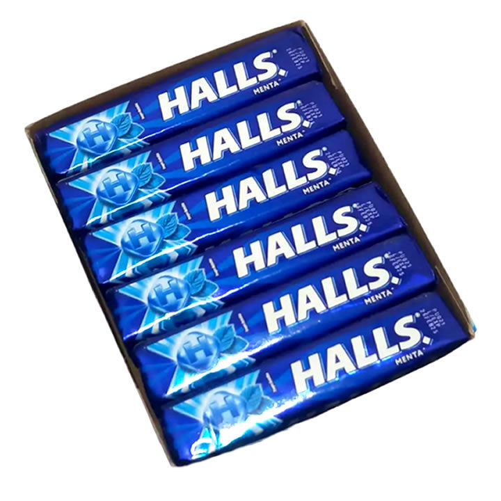 Halls Caramelo Macizo Sabor Menta 12 Piezas