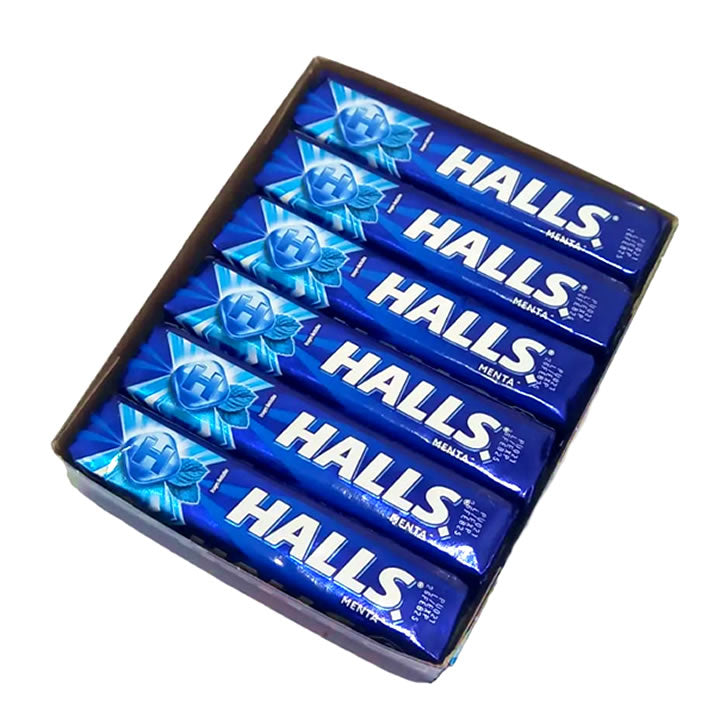 Halls Caramelo Macizo Sabor Menta 12 Piezas