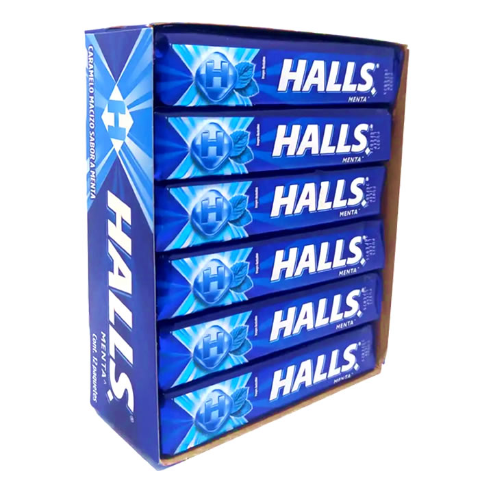 Halls Caramelo Macizo Sabor Menta 12 Piezas