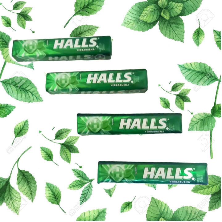 Halls Caramelo Macizo Sabor Hierbabuena 12 Piezas