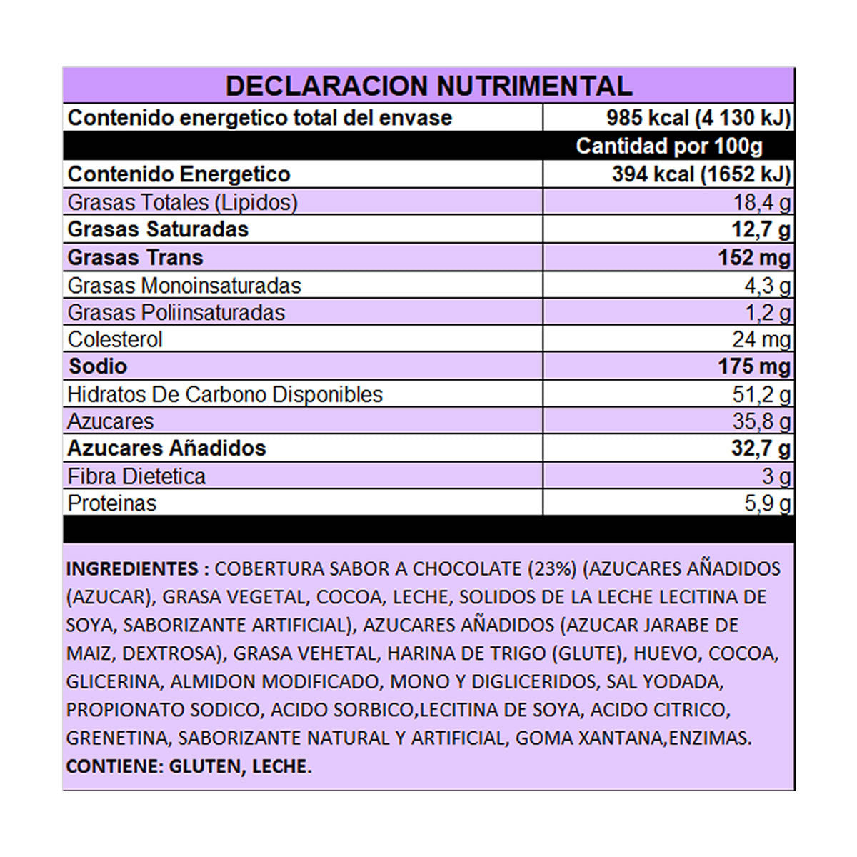 Hershey`s Pastelito Sabor Chocolate 250g