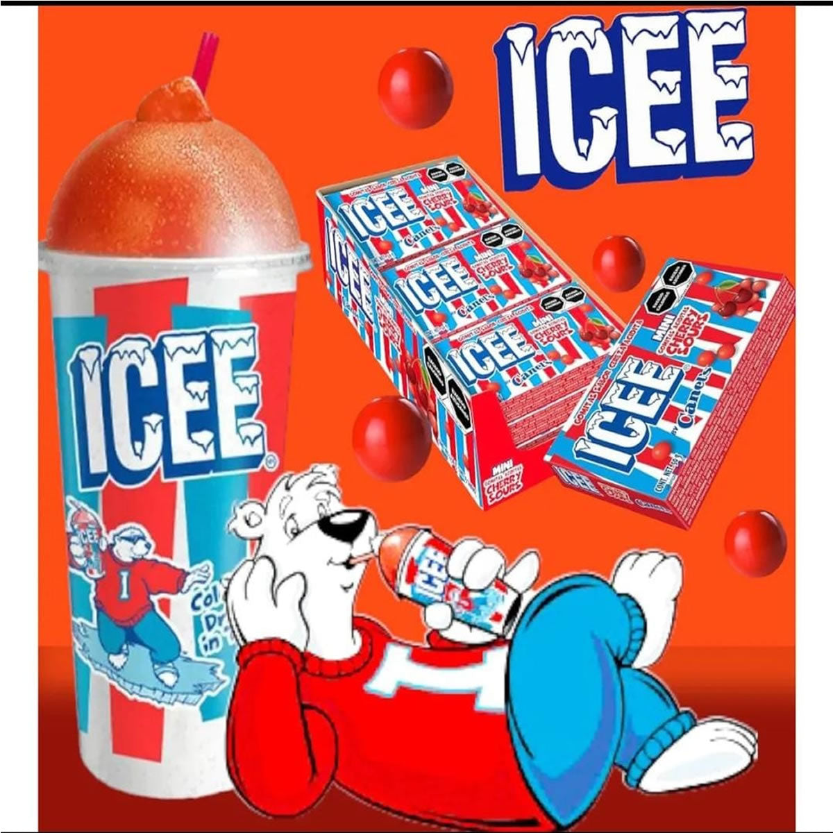 Icee Gomitas Mini Sabor Cereza Acidita 9 Piezas De 50gr C/una
