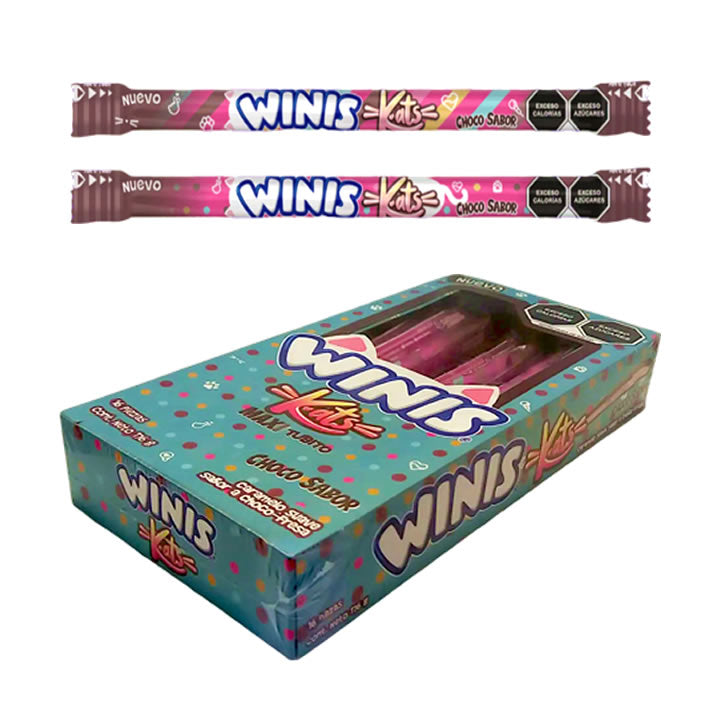 Winis Maxi Tubito Kats Sabor Choco Fresa 16PZ