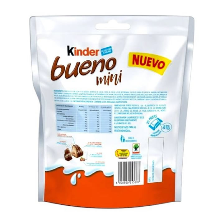 Kinder Bueno Mini Galleta Con Relleno Cremoso 20Piezas 108g