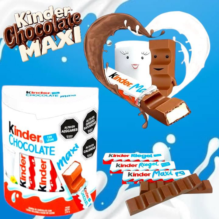 Kinder Maxi Chocolate Con Leche 10 Piezas