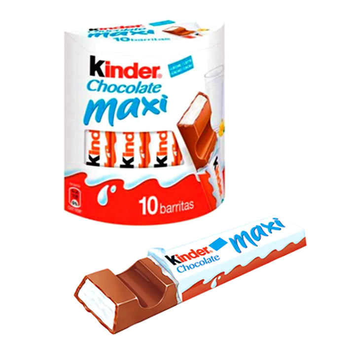 Kinder Maxi Chocolate Con Leche 10 Piezas