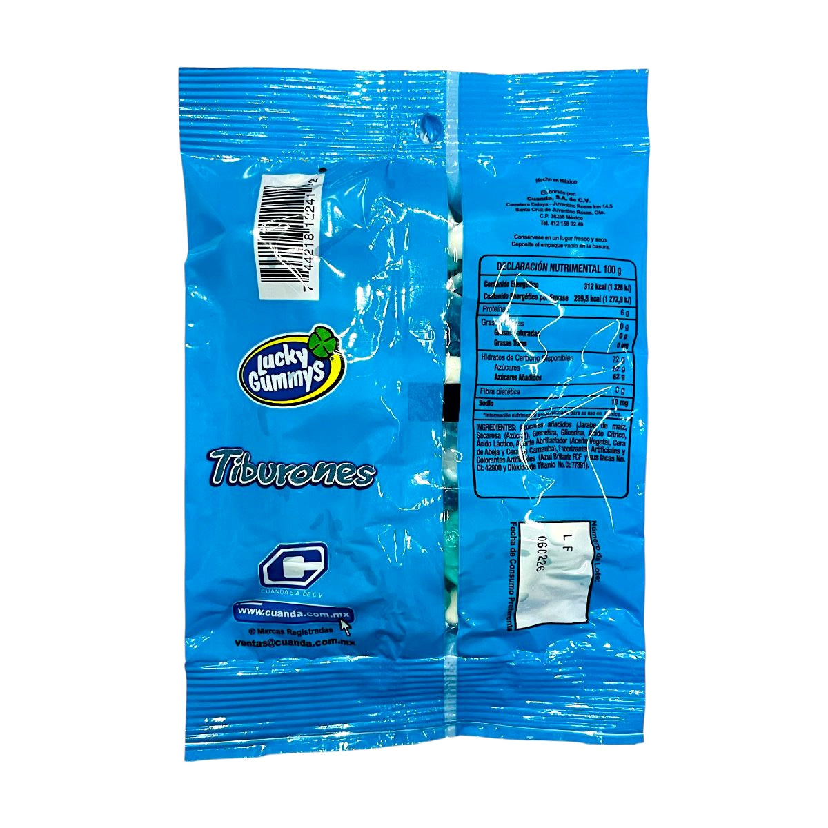 Gomitas Lucky Gummys Tiburones Sabor Frutal 96g
