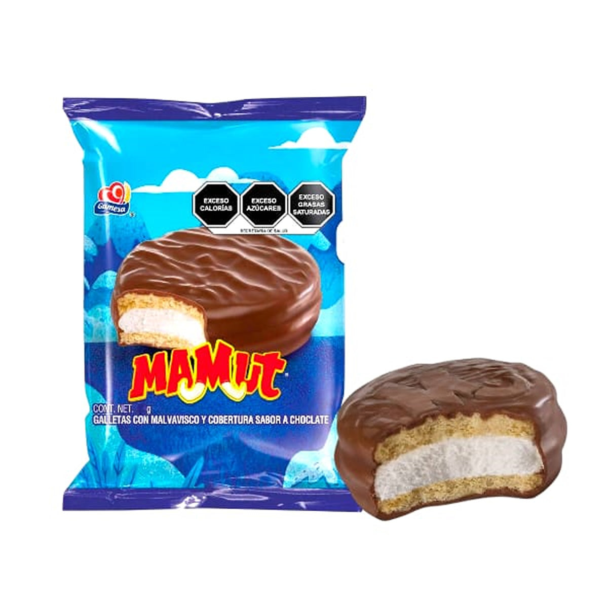 Mamut Galletas Con Malvavisco Y Cobertura Sabor A Chocolate 8 Paketines