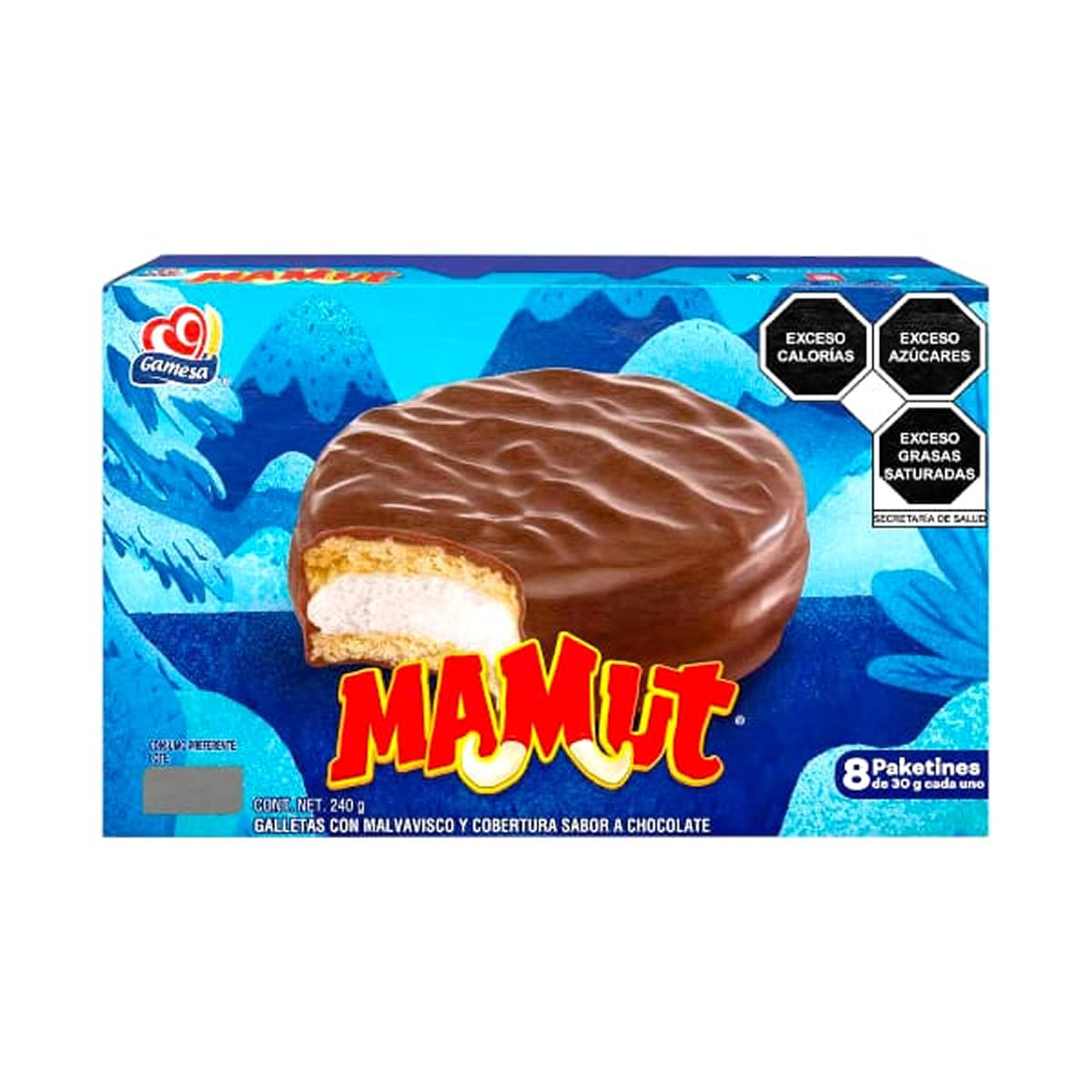 Mamut Galletas Con Malvavisco Y Cobertura Sabor A Chocolate 8 Paketines