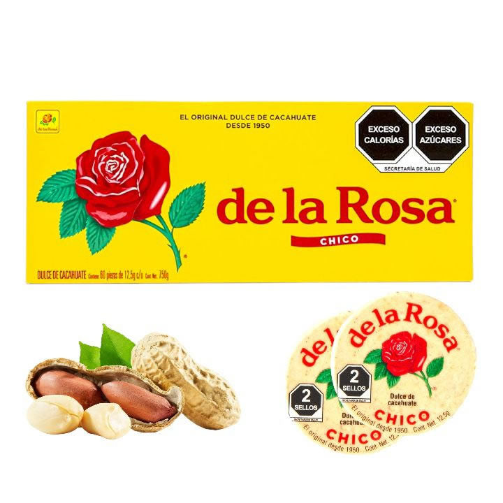 Mazapan De Cacahuate Original De La Rosa Chico 60 Piezas 750g