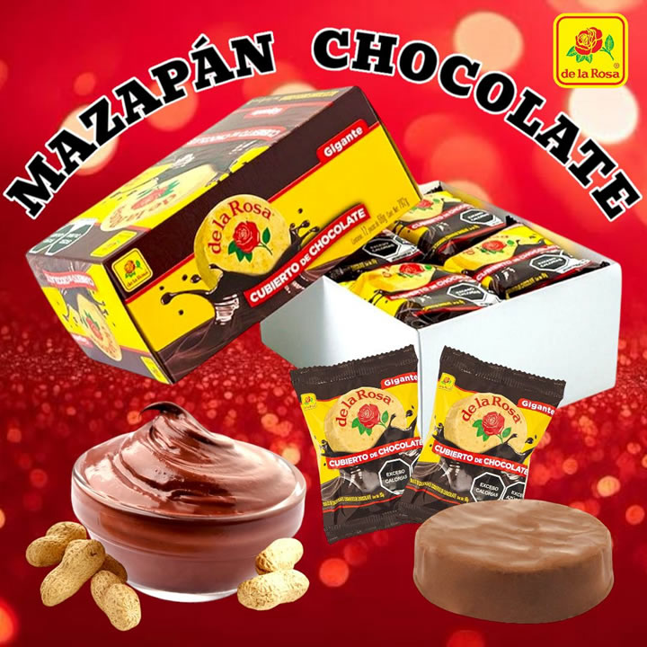 Mazapan De Cacahuate Cubierto De Chocolate Gigante De La Rosa 12 Piezas De 60g c/u 792g
