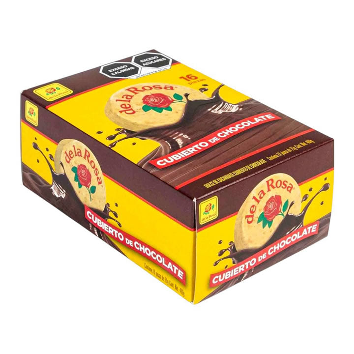Mazapan De Cacahuate Cubierto De Chocolate De La Rosa 16 Piezas De 22g c/u 352g