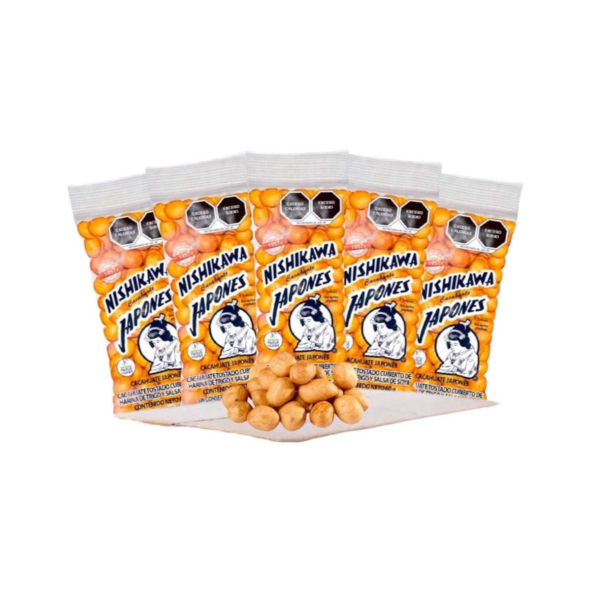10 Piezas De Cacahuates Japoneses Nishikawa 60gr. C/u