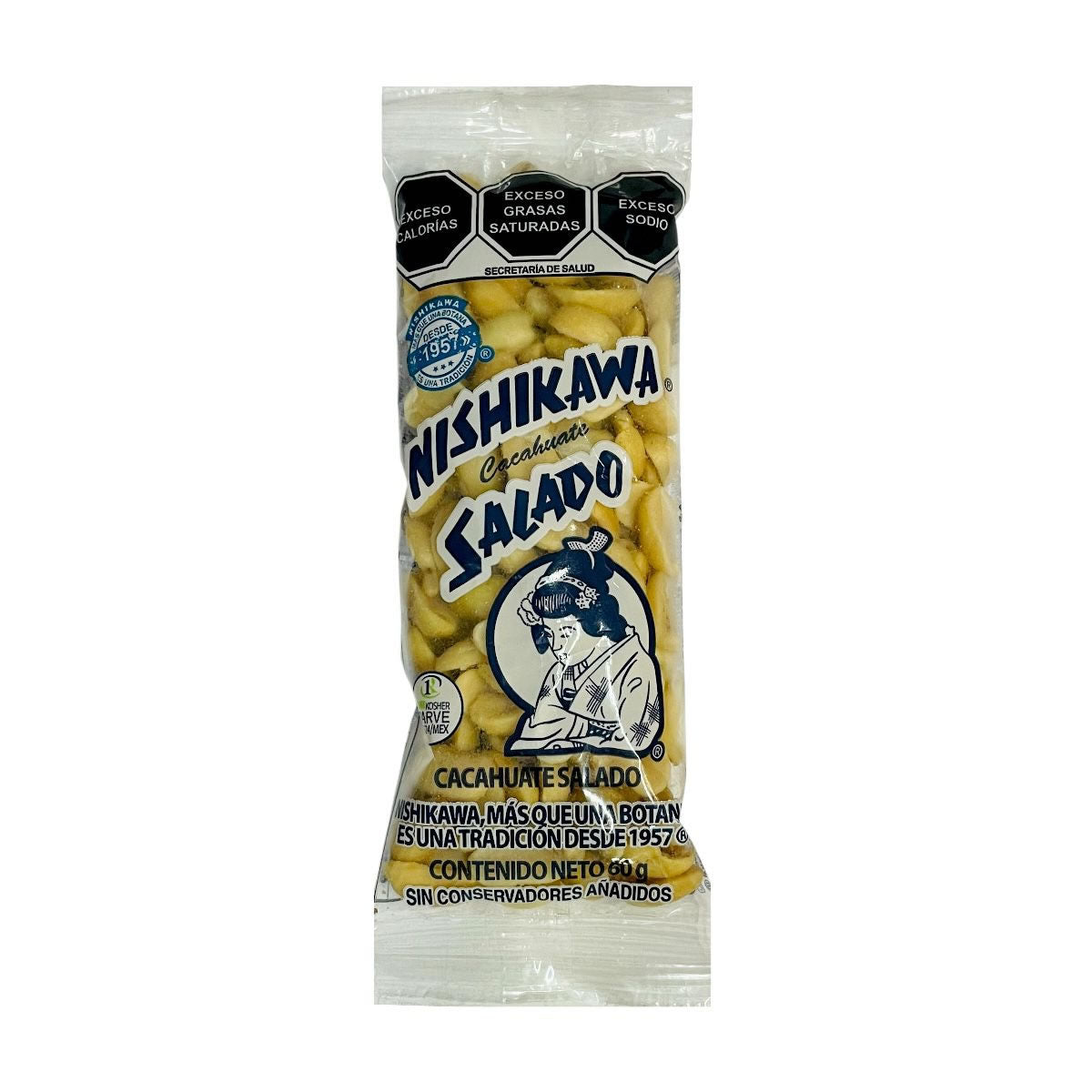 10 Piezas De Cacahuates Salados Nishikawa 60gr. C/u