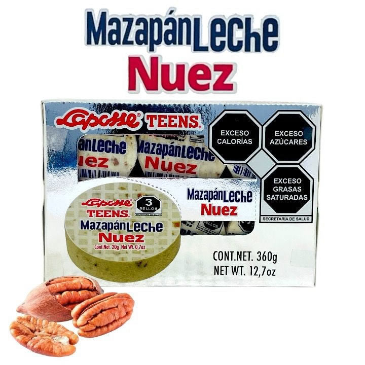 Laposse Mazapan Leche Nuez 18pz 360gr