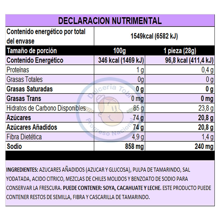 Pulparindo Sabor Mango Gigante De La Rosa 16 Pzas