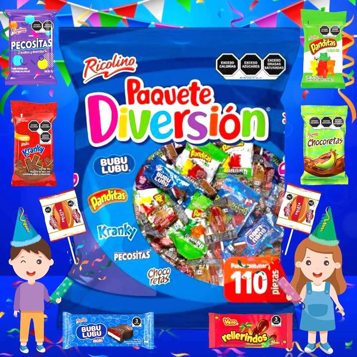 Ricolino Paquete Diversión 1.38 Kg Surtido De Dulces