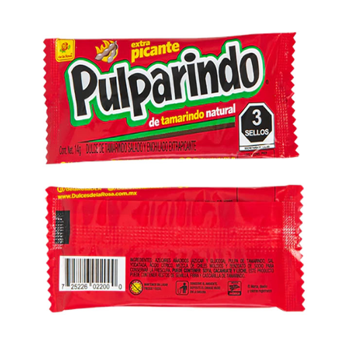 Pulparindo Extra Picante De La Rosa 20 Pzas