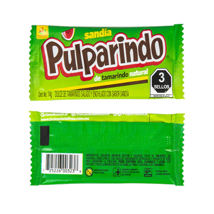 Pulparindo Sabor Sandia De La Rosa 20 Piezas De 14G C/u