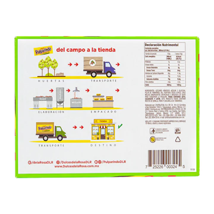 Pulparindo Sabor Sandia De La Rosa 20 Piezas De 14G C/u
