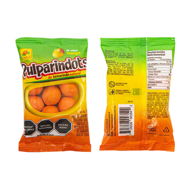 Pulparindots Mango De La Rosa 20 piezas
