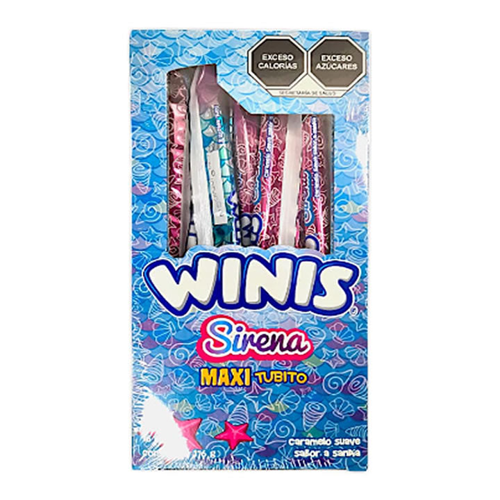 Winis Maxi Tubito Sirena Sabor Sandia 16 Piezas