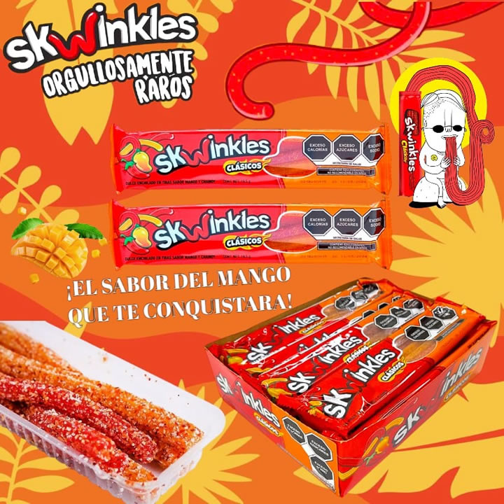 Skwinkles Clásicos De Mango/Chamoy 12 piezas