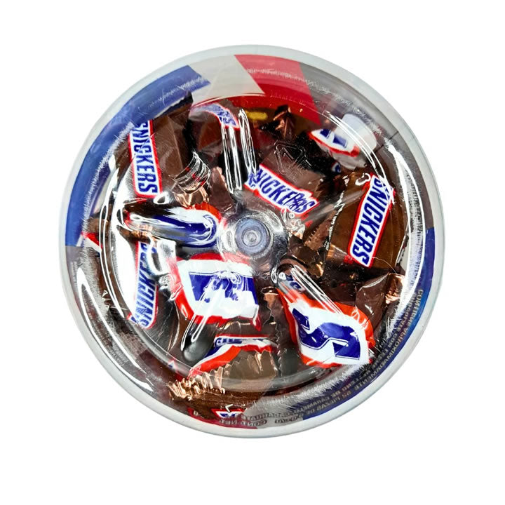 Snickers Mini Vitrolero Chocolate Con Leche Relleno De Caramelo Y Cacahuate 52 Pzas