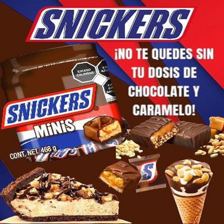 Snickers Mini Vitrolero Chocolate Con Leche Relleno De Caramelo Y Cacahuate 52 Pzas