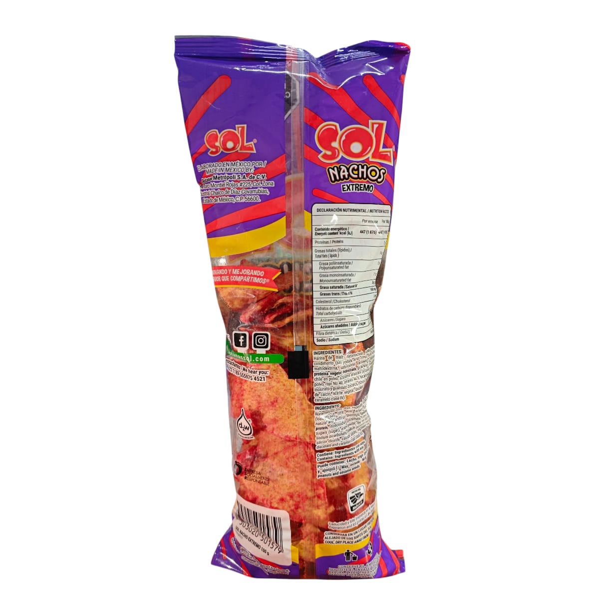 Sol Nachos Extremo Chile y Limon 100gr