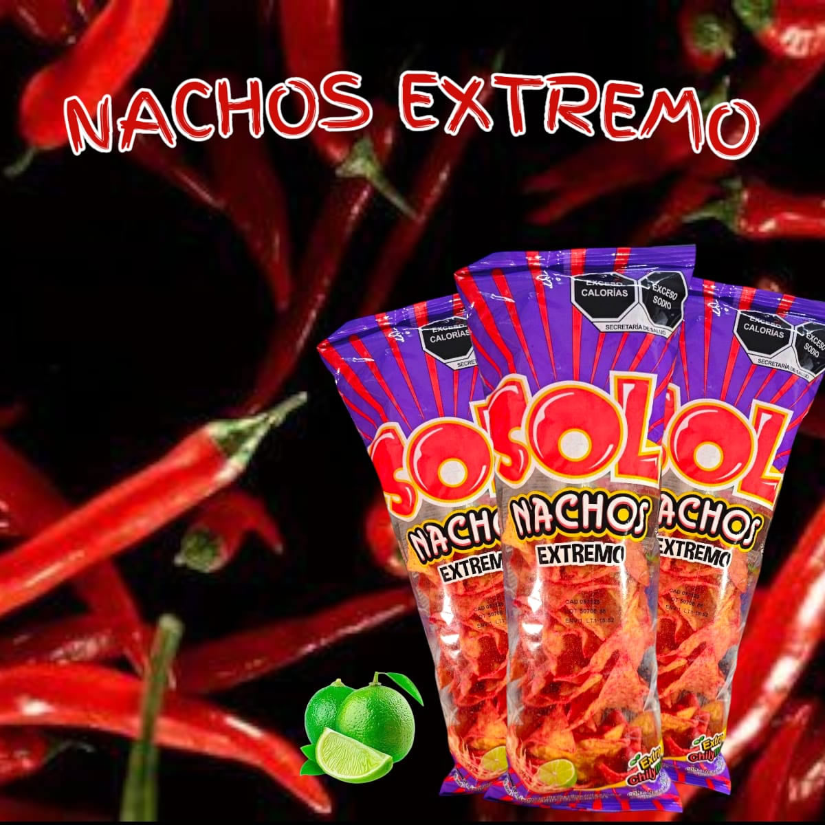 Sol Nachos Extremo Chile y Limon 100gr