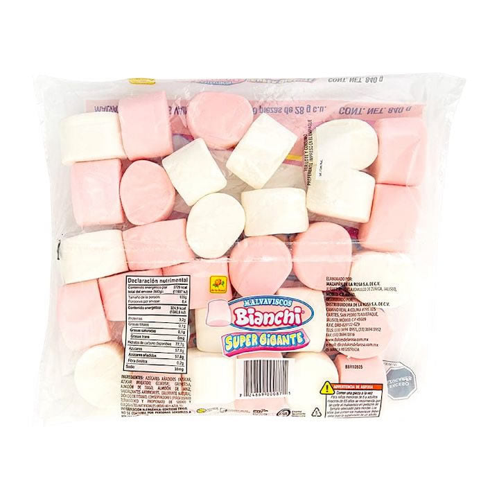 De La Rosa Malvavisco Bianchi Super Gigante Blanco Y Rosa Sabor Fresa Vainilla 30 Piezas 840gr
