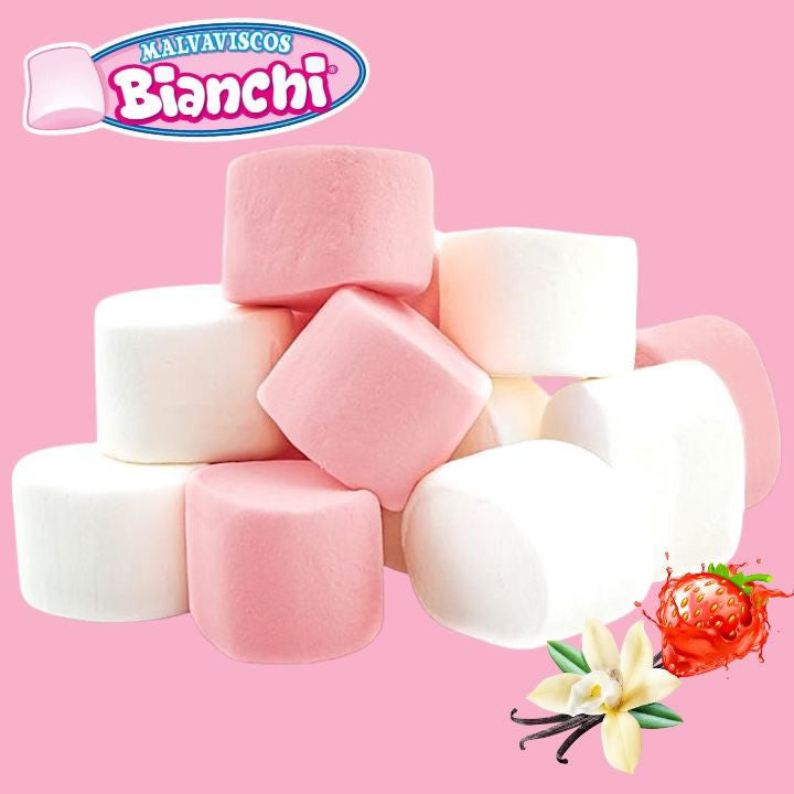 De La Rosa Malvavisco Bianchi Super Gigante Blanco Y Rosa Sabor Fresa Vainilla 30 Piezas 840gr
