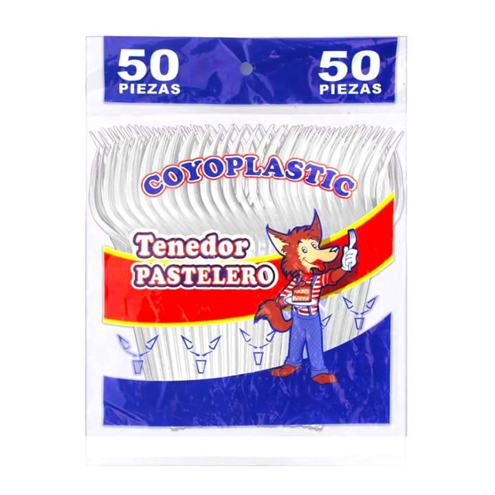 Tenedor Pastelero Coyoplastic Desechable Chico 50 Piezas