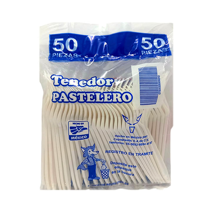 Tenedor Pastelero Coyoplastic Desechable Chico 50 Piezas