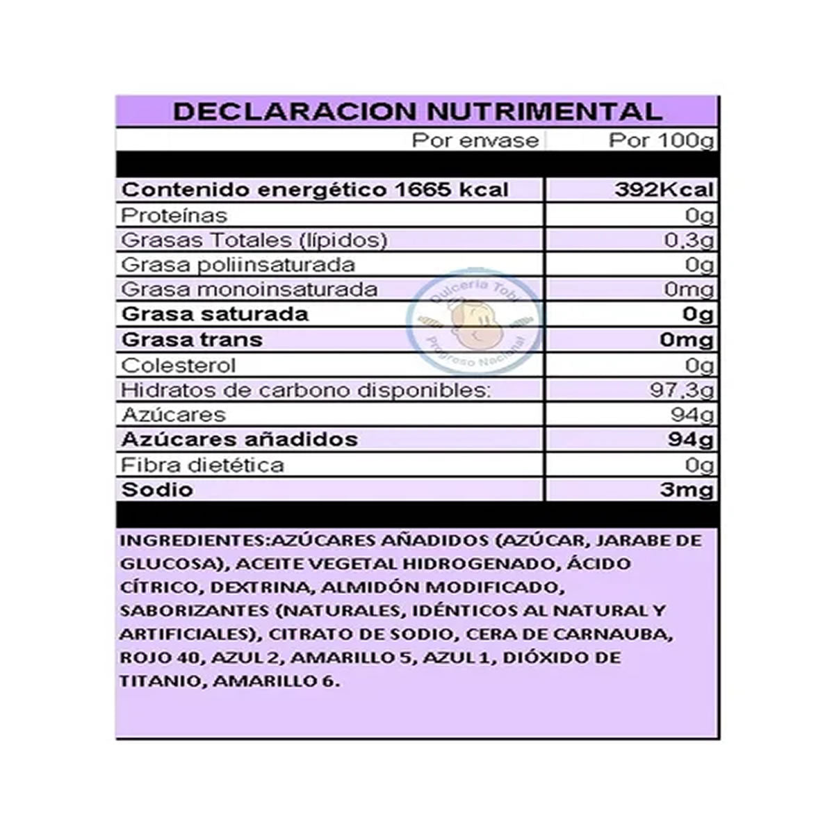 TixTix Chupa Barrita Dulce Comprimido Con 18 Piezas