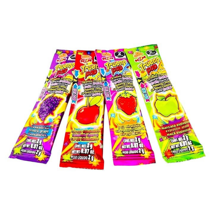Las Delicias Trueno Pop Caramelo Tronador Sabores Frutales 50Pz 100gr