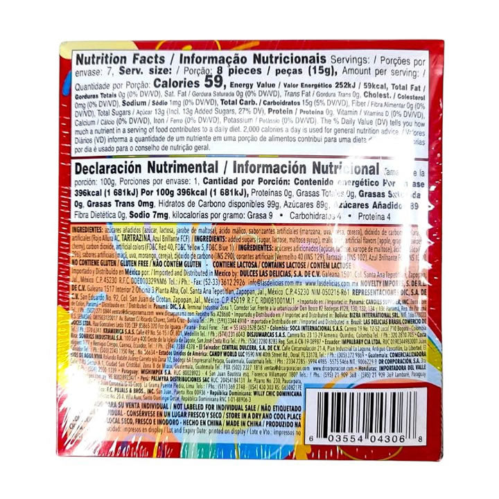 Las Delicias Trueno Pop Caramelo Tronador Sabores Frutales 50Pz 100gr