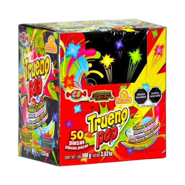 Las Delicias Trueno Pop Caramelo Tronador Sabores Frutales 50Pz 100gr