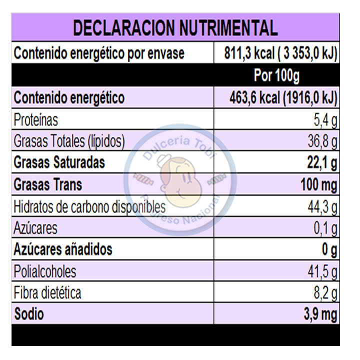 Turin Chocolate Amargo Zero 55% Cacao Tubo 145g