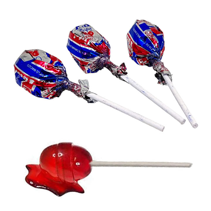 Tutsi Pop Paleta Con Caramelo Macizo Sabor Cereza 24 Piezas