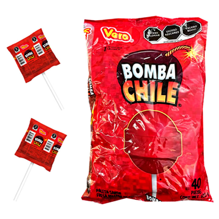 Vero Paleta Bomba Chile 40 Piezas