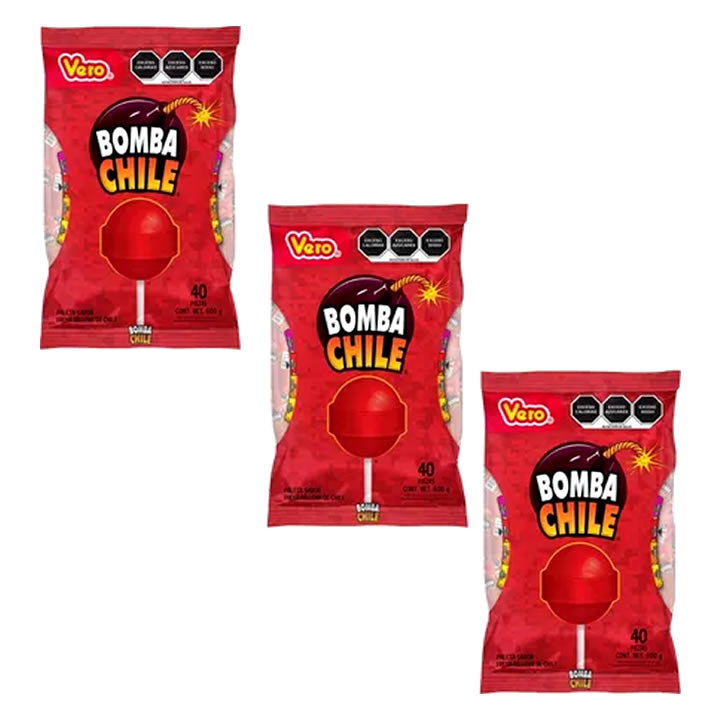 Vero Paleta Bomba Chile 40 Piezas