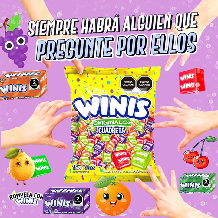 Winis Caramelo Suave Cuadreta Bolsa 150 Piezas