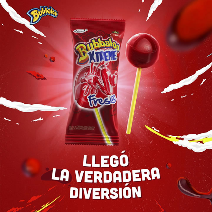 Paleta Bubbaloo Xtreme Fresa 20 Piezas