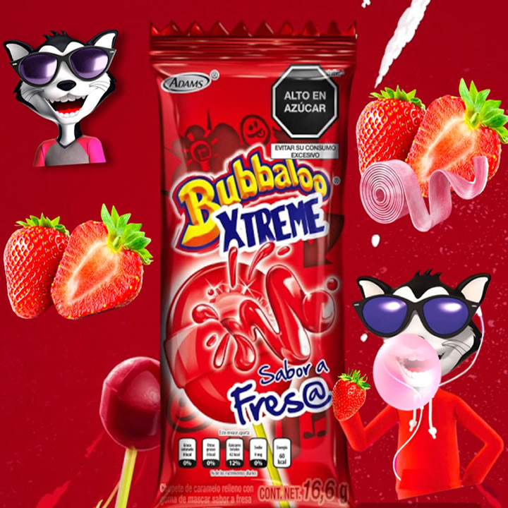 Paleta Bubbaloo Xtreme Fresa 20 Piezas