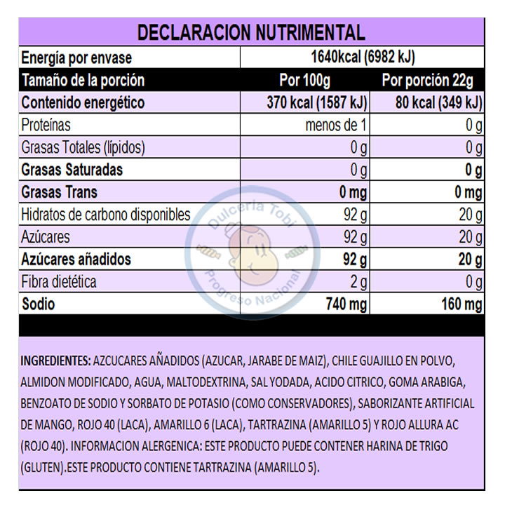 Zumba Goma Mango Cubierta De Tamarindo 20 Piezas